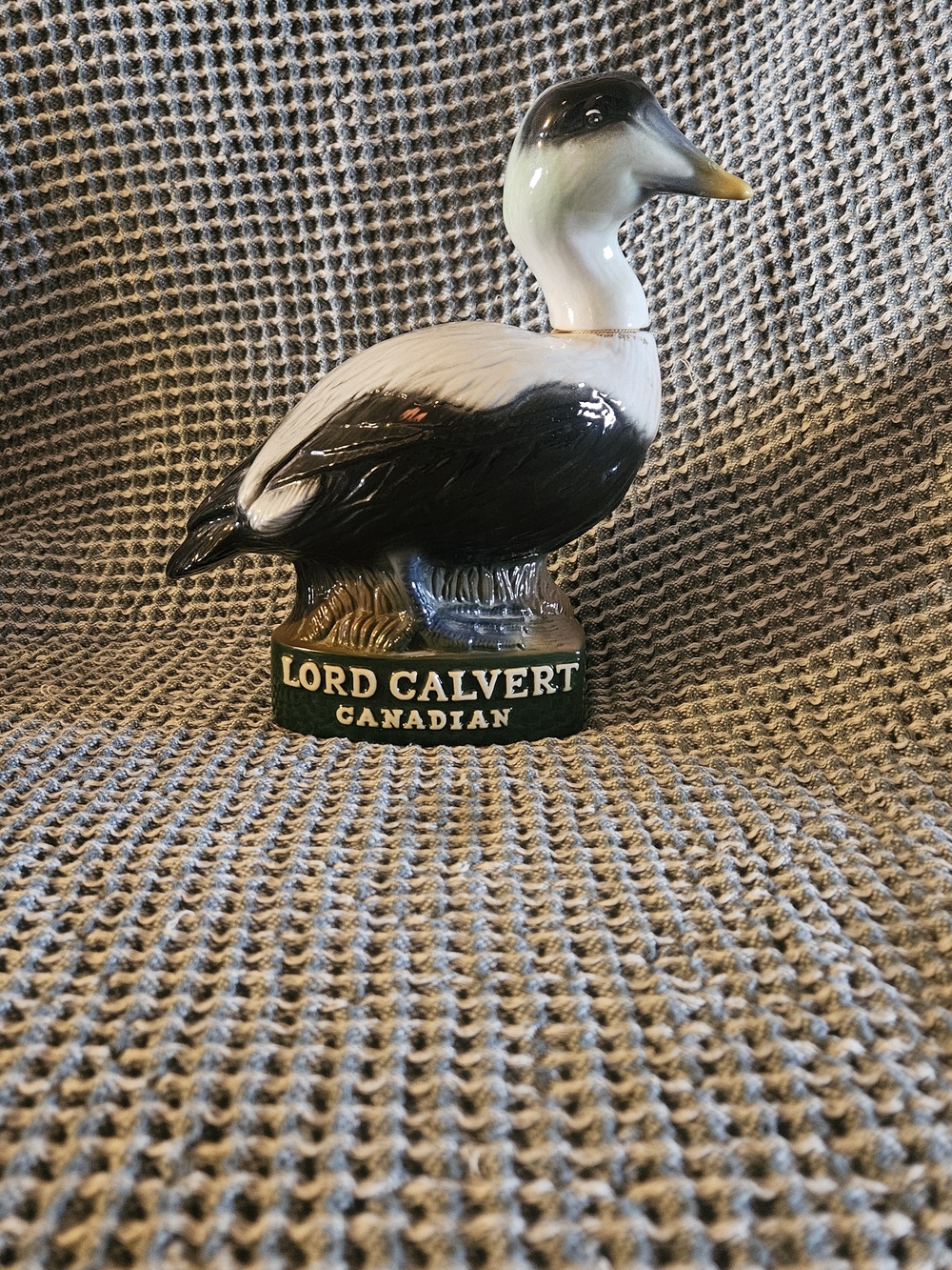 Lord Calvert Canadian Duck Ceramic Decanter - Black & White